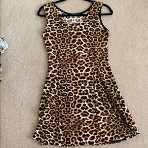 Leopard print skater dress